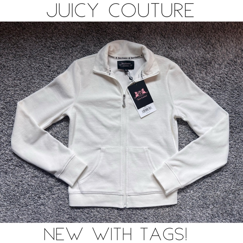 💕Juicy Couture Women's White Track Jacket NWT